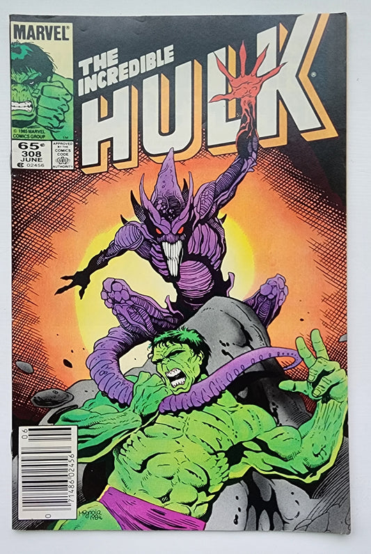 INCREDIBLE HULK #308 1985 NEWSSTAND Incredible Hulk MARVEL COMICS
