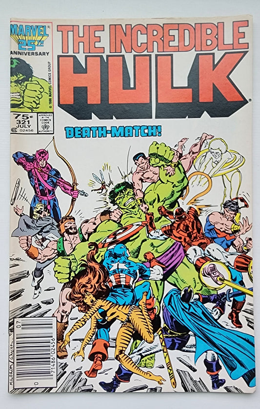 INCREDIBLE HULK #321 1986 NEWSSTAND Incredible Hulk MARVEL COMICS