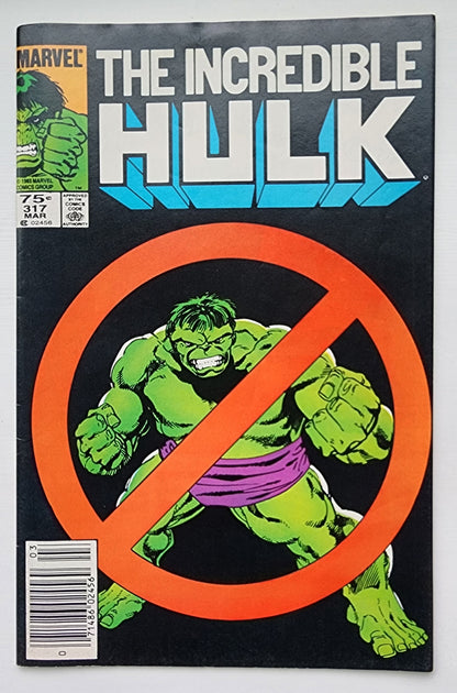 INCREDIBLE HULK #317 1986 NEWSSTAND BYRNE COVER Incredible Hulk MARVEL COMICS