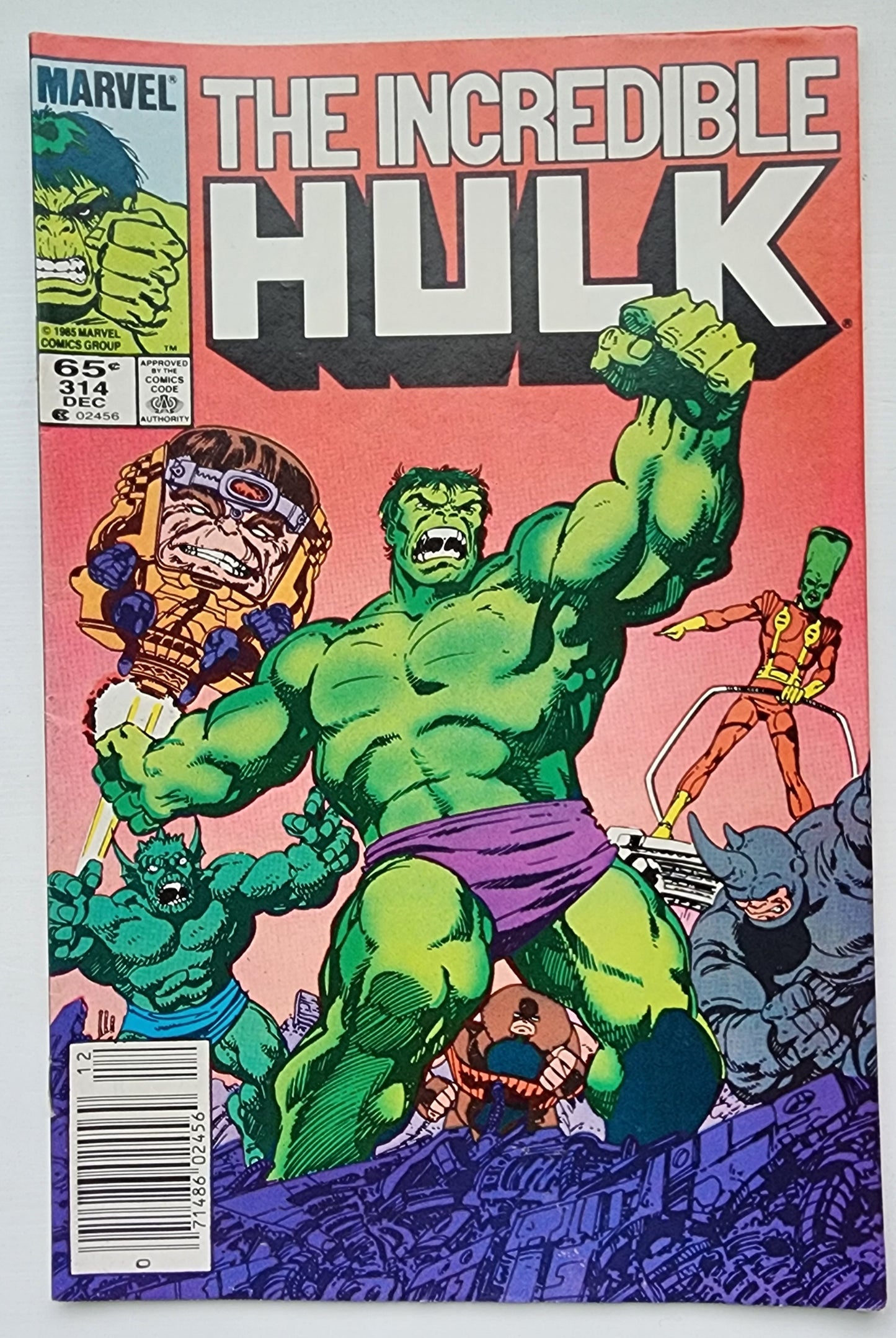 INCREDIBLE HULK #314 1985 NEWSSTAND BYRNE COVER Incredible Hulk MARVEL COMICS