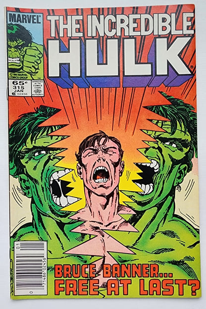 INCREDIBLE HULK #315 1986 NEWSSTAND BYRNE COVER Incredible Hulk MARVEL COMICS