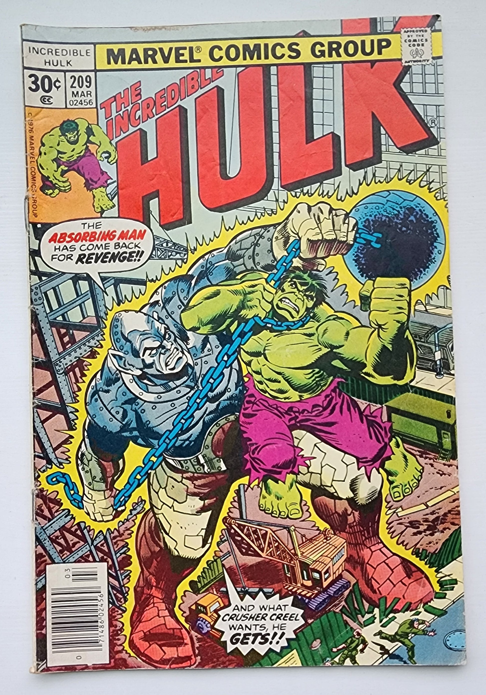INCREDIBLE HULK #209 1977 NEWSSTAND Incredible Hulk MARVEL COMICS
