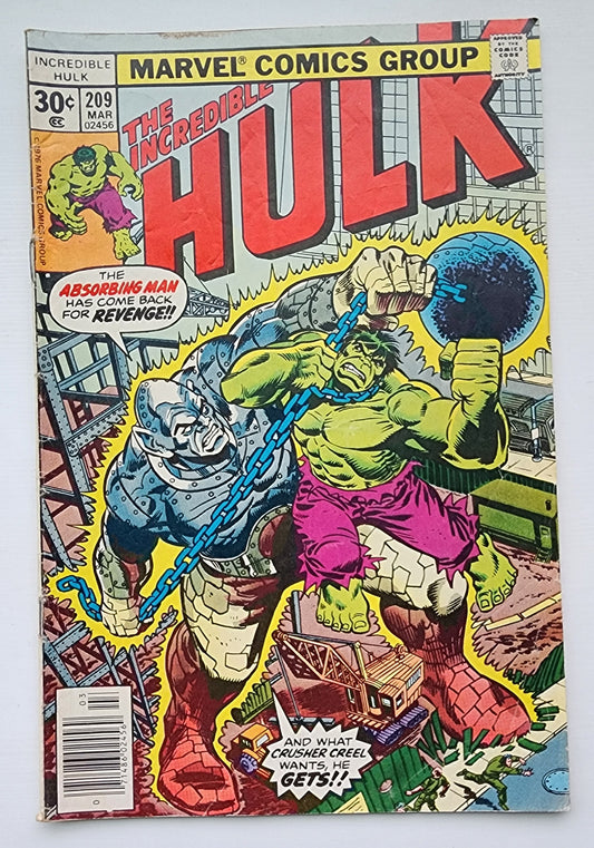 INCREDIBLE HULK #209 1977 NEWSSTAND Incredible Hulk MARVEL COMICS