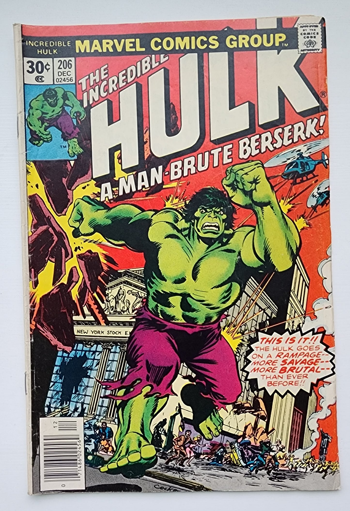 INCREDIBLE HULK #206 1976 NEWSSTAND Incredible Hulk MARVEL COMICS