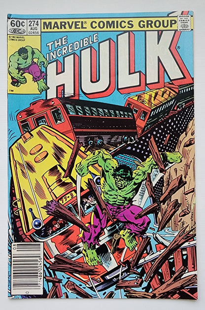 INCREDIBLE HULK #274 1982 NEWSSTAND Incredible Hulk MARVEL COMICS