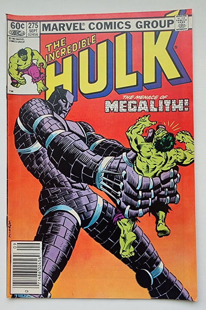 INCREDIBLE HULK #275 1982 NEWSSTAND Incredible Hulk MARVEL COMICS