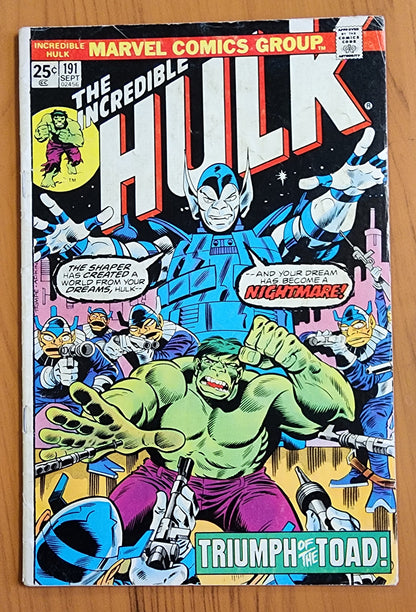 INCREDIBLE HULK #191 1975 Incredible Hulk MARVEL COMICS