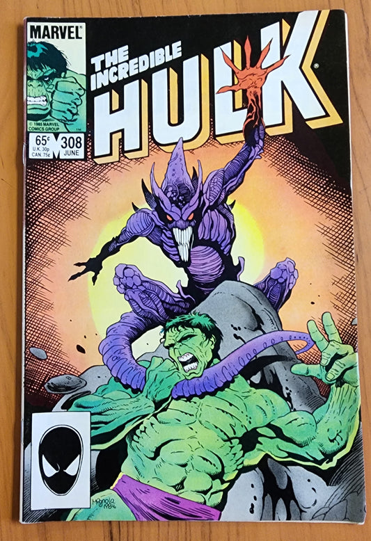 INCREDIBLE HULK #308 1985 Incredible Hulk MARVEL COMICS