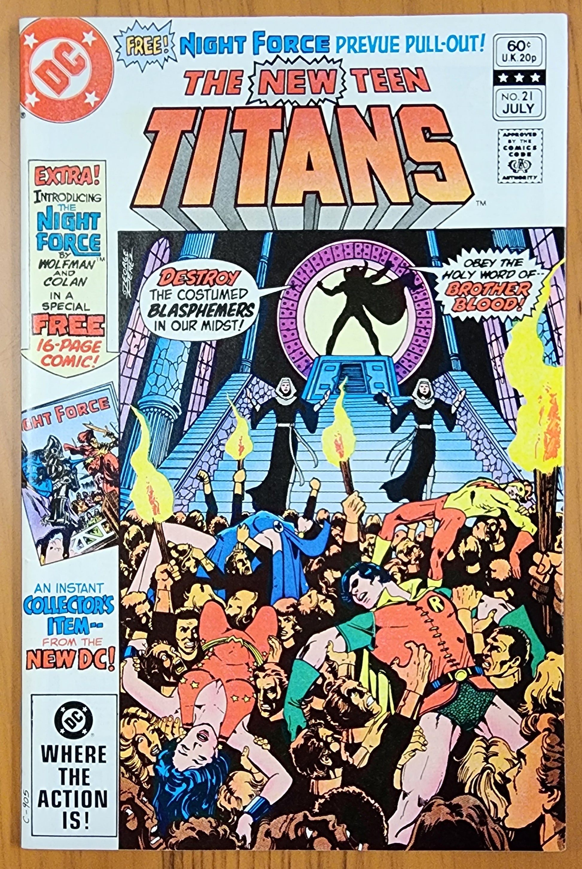 NEW TEEN TITANS #21 1982 (1ST APP BROTHER BLOOD) Teen Titans DC COMICS