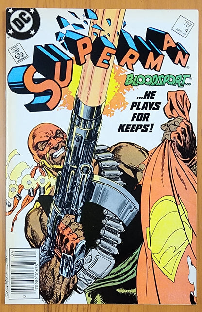 SUPERMAN #4 1987 NEWSSTAND ( 1st App Bloodsport ) Superman DC COMICS