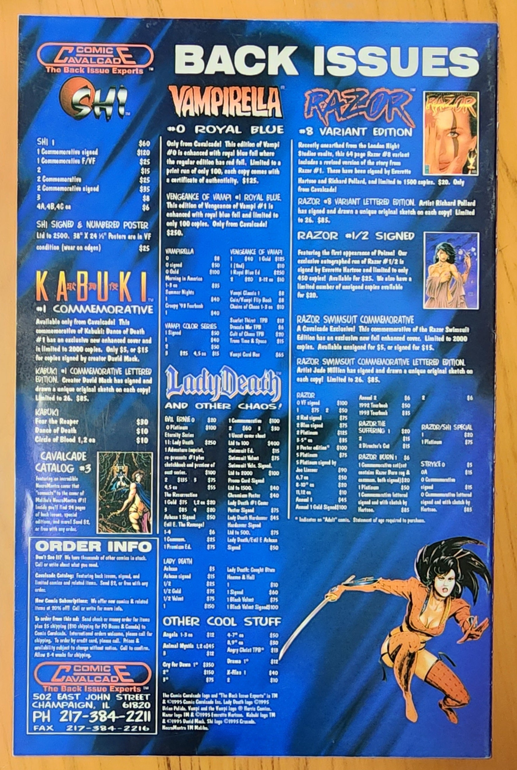 SHI #1 PREMIERE ISSUE FAN APPRECIATION EDITION 1994 SIGNED BY BILLY TUCCI Shi CRUSADE COMICS