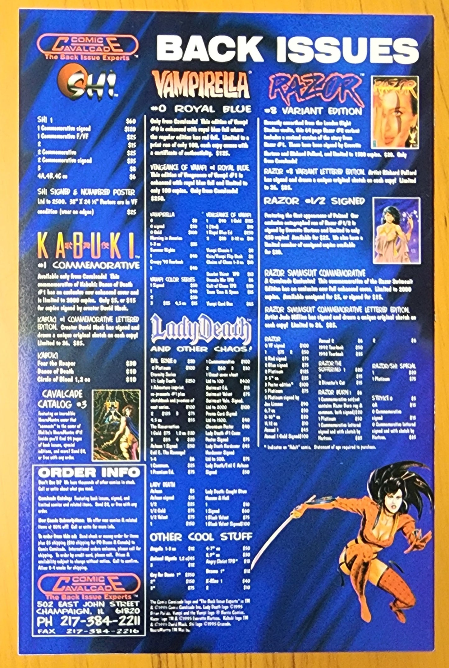 SHI #1 PREMIERE ISSUE FAN APPRECIATION EDITION VIRGIN 1994 Shi CRUSADE COMICS