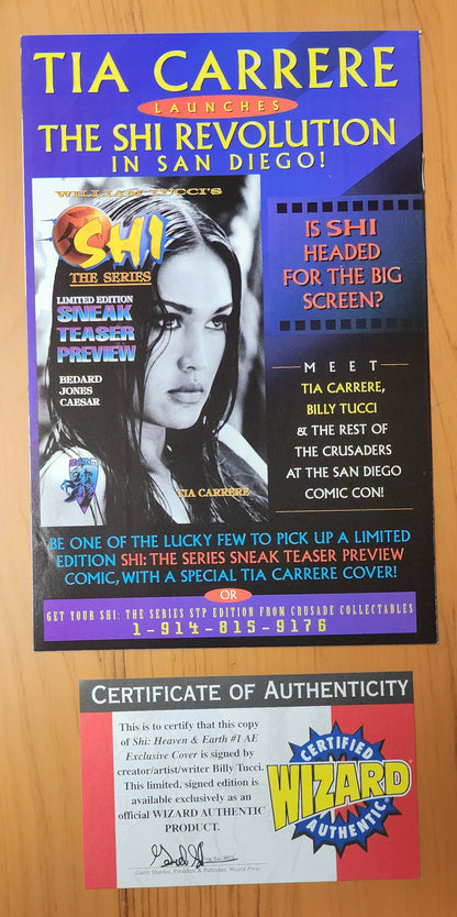 SHI HEAVEN AND EARTH #1 AMERICAN ENTERTAINMENT EXCLUSIVE VARIANT 1997 SIGNED BILLY TUCCI Shi CRUSADE COMICS