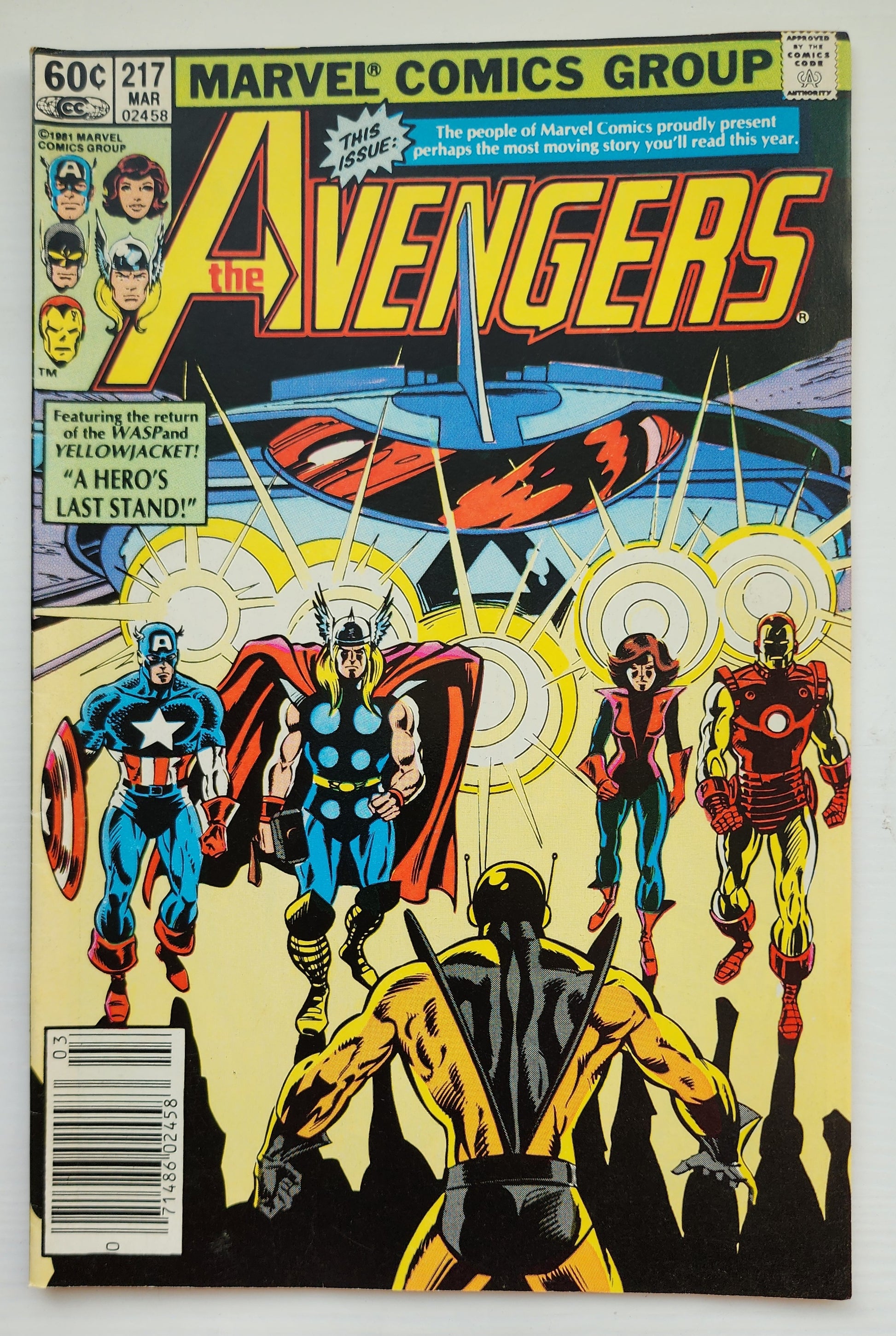 AVENGERS #217 NEWSSTAND 1982 Avengers MARVEL COMICS