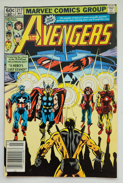 AVENGERS #217 NEWSSTAND 1982 Avengers MARVEL COMICS