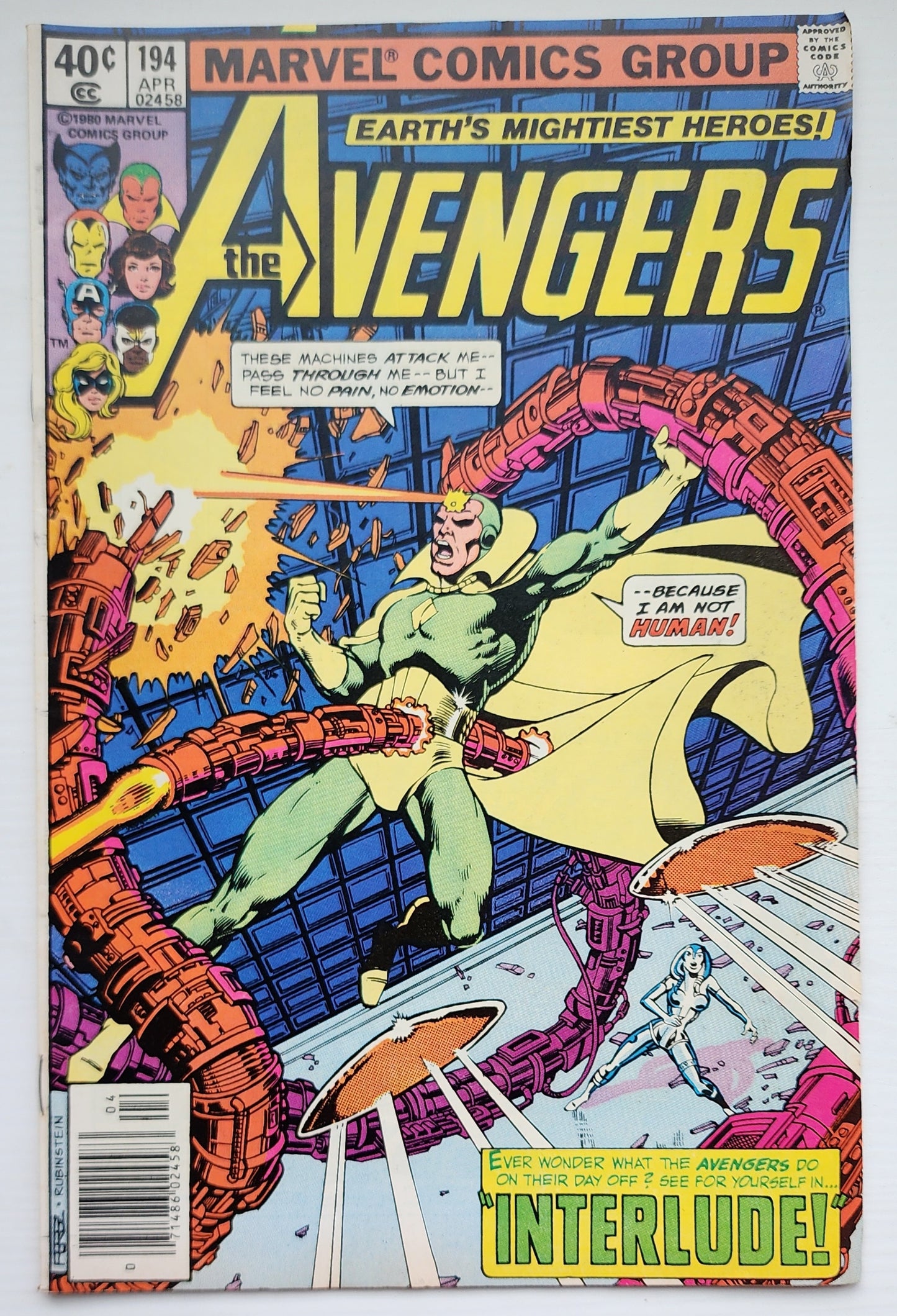 AVENGERS #194 NEWSSTAND 1980 (FALCON LEAVES THE AVENGERS) Avengers MARVEL COMICS