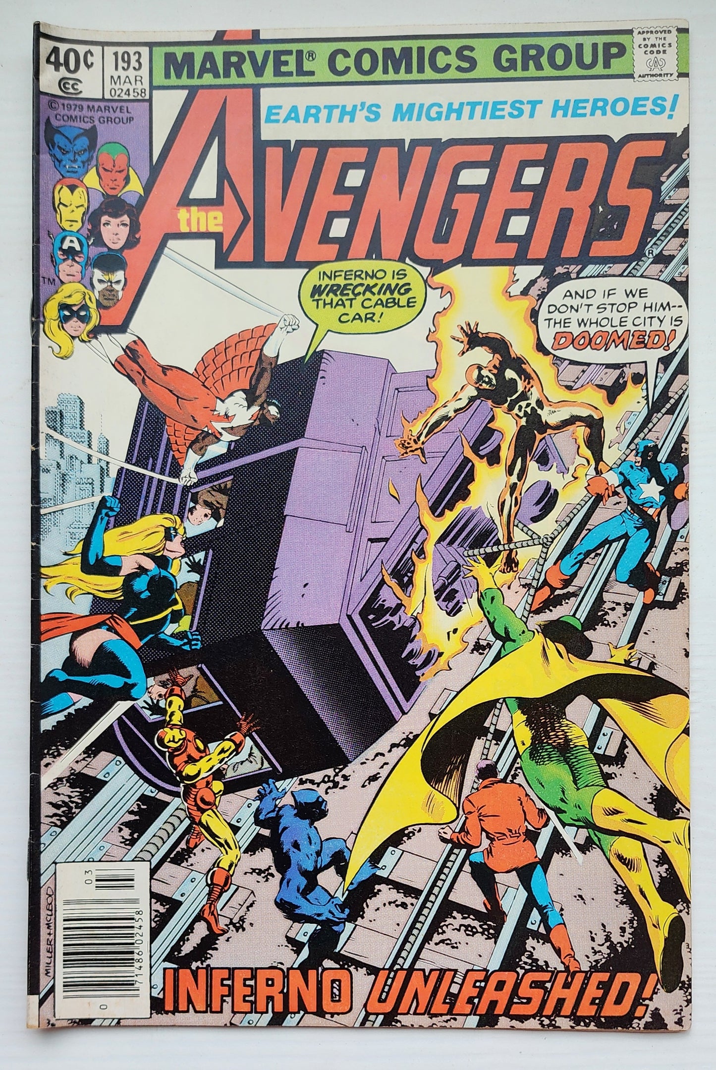 AVENGERS #193 NEWSSTAND 1980 Avengers MARVEL COMICS