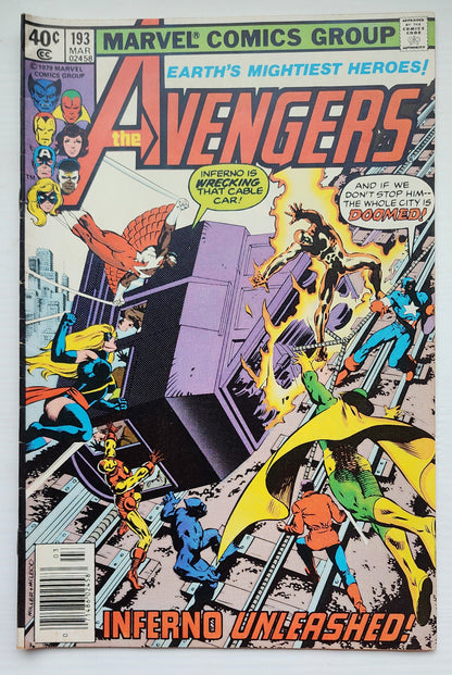 AVENGERS #193 NEWSSTAND 1980 Avengers MARVEL COMICS