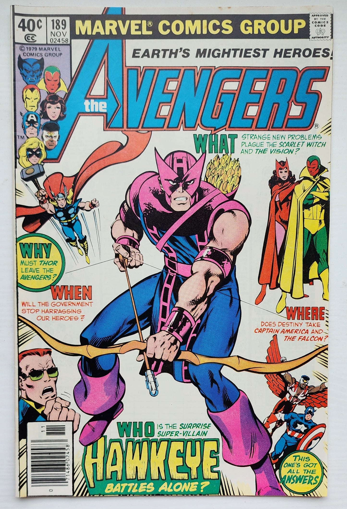 AVENGERS #189 NEWSSTAND 1979 Avengers MARVEL COMICS