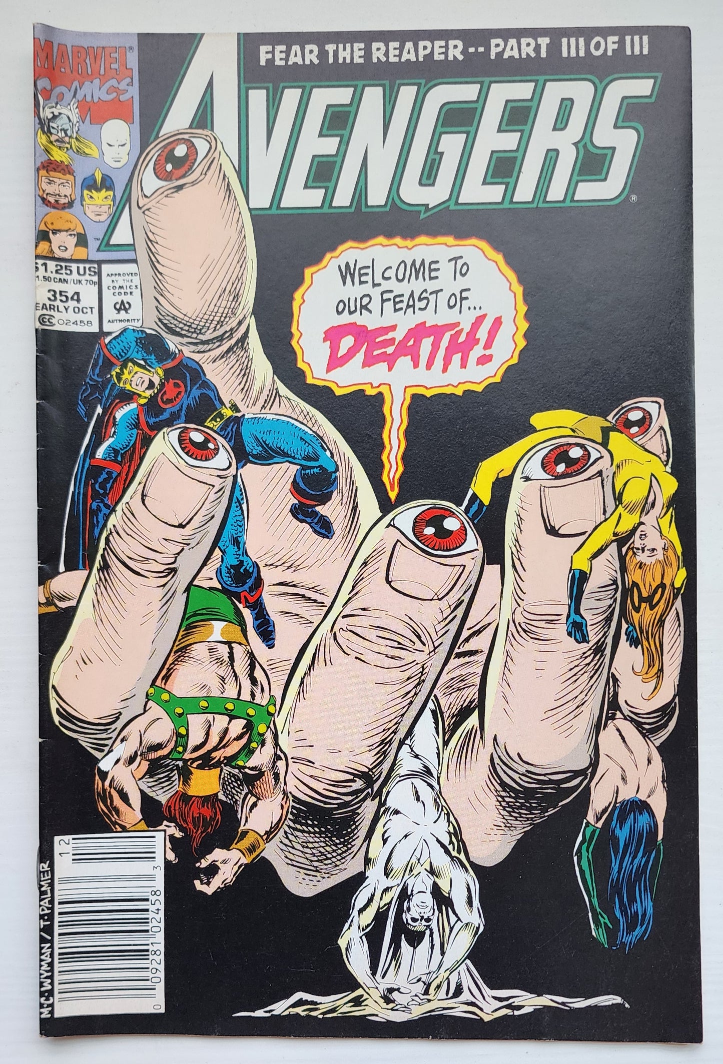 AVENGERS #354 NEWSSTAND 1992 Avengers MARVEL COMICS