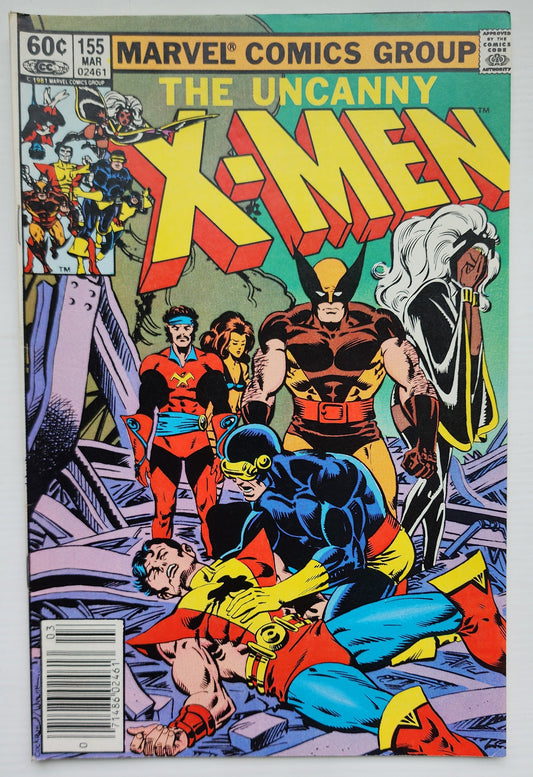 X-MEN #155 1982 NEWSSTAND (1ST APP BROOD) X-Men MARVEL COMICS