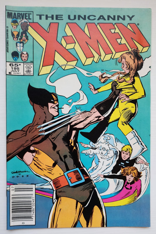 UNCANNY X-MEN #195 1985 NEWSSTAND X-Men MARVEL COMICS