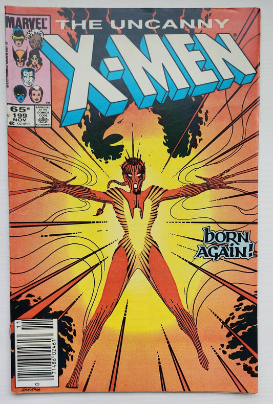 UNCANNY X-MEN #199 1985 NEWSSTAND (RACHEL SUMMERS BECOMES PHOENIX) X-Men MARVEL COMICS