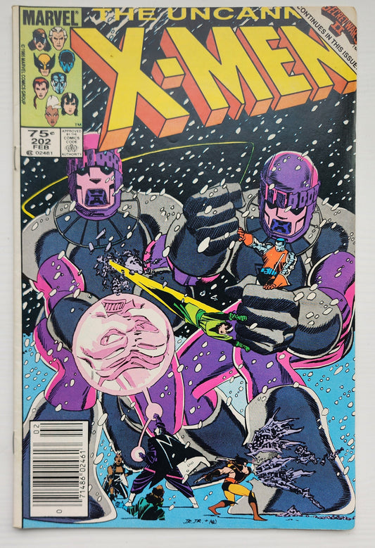 UNCANNY X-MEN #202 1986 NEWSSTAND X-Men MARVEL COMICS