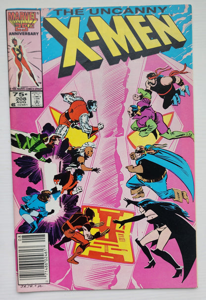 UNCANNY X-MEN #208 1986 NEWSSTAND X-Men MARVEL COMICS