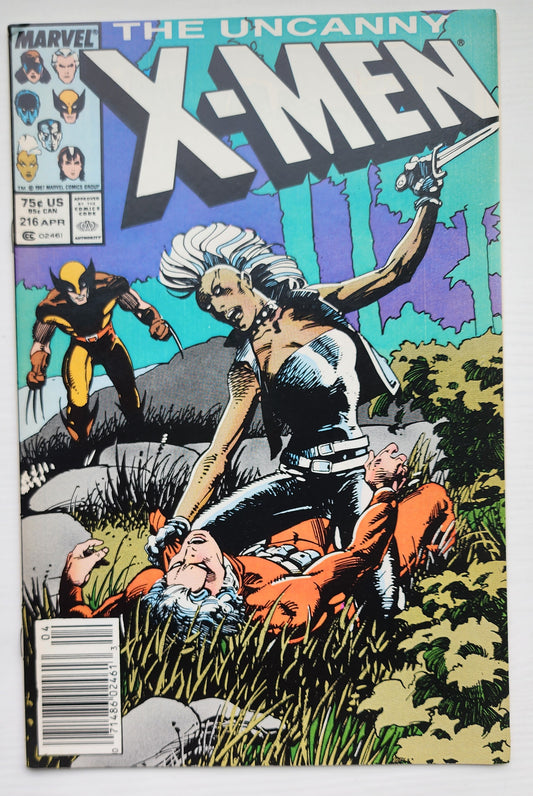 UNCANNY X-MEN #216 1987 NEWSSTAND X-Men MARVEL COMICS