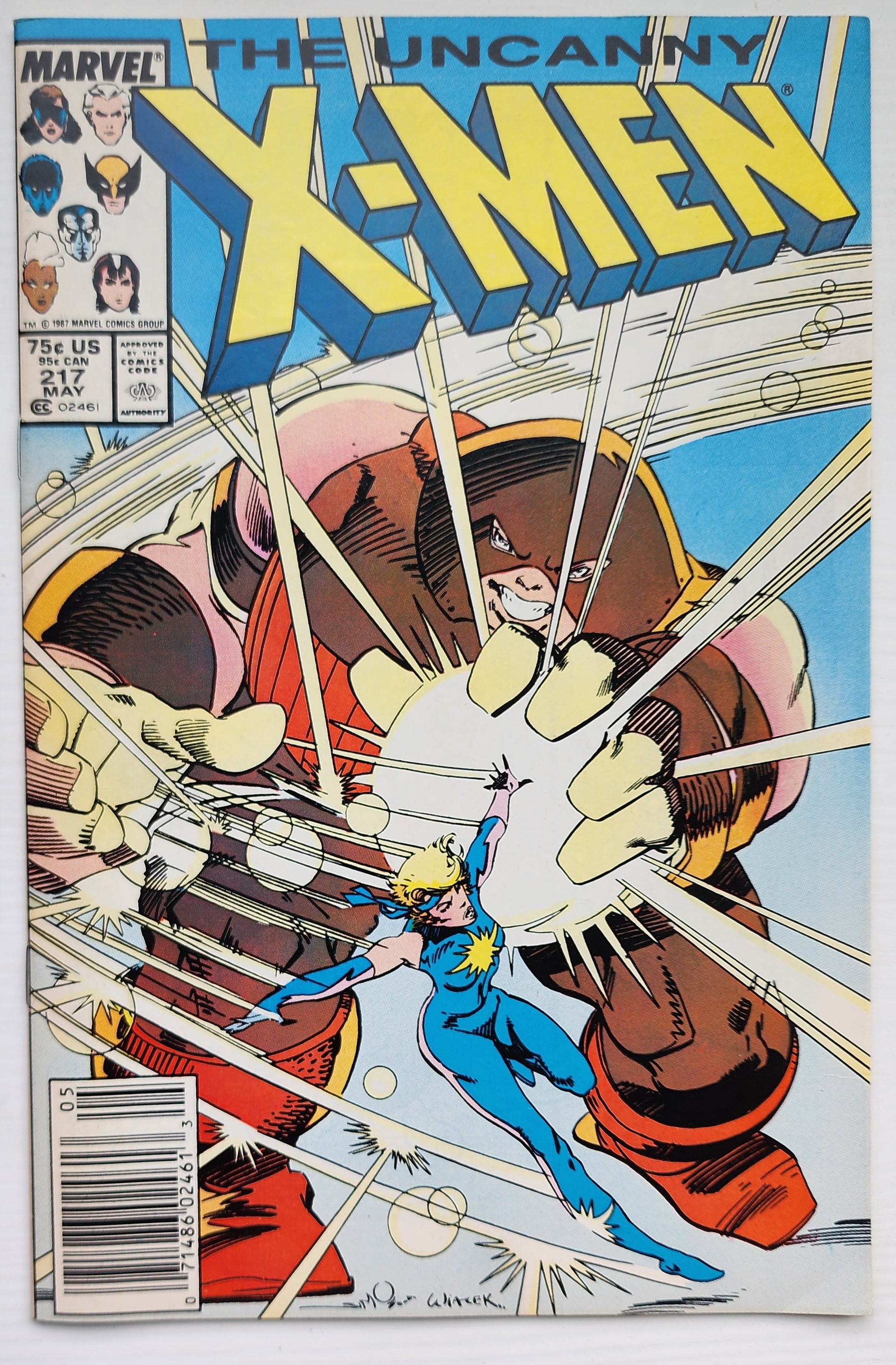 UNCANNY X-MEN #217 1987 NEWSSTAND X-Men MARVEL COMICS