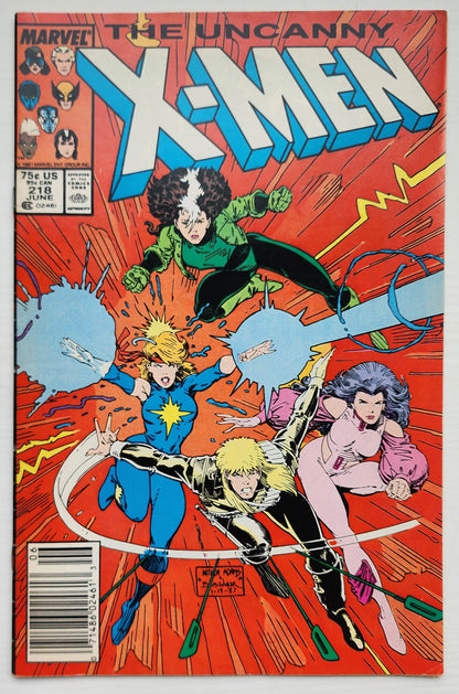 UNCANNY X-MEN #218 1987 NEWSSTAND X-Men MARVEL COMICS