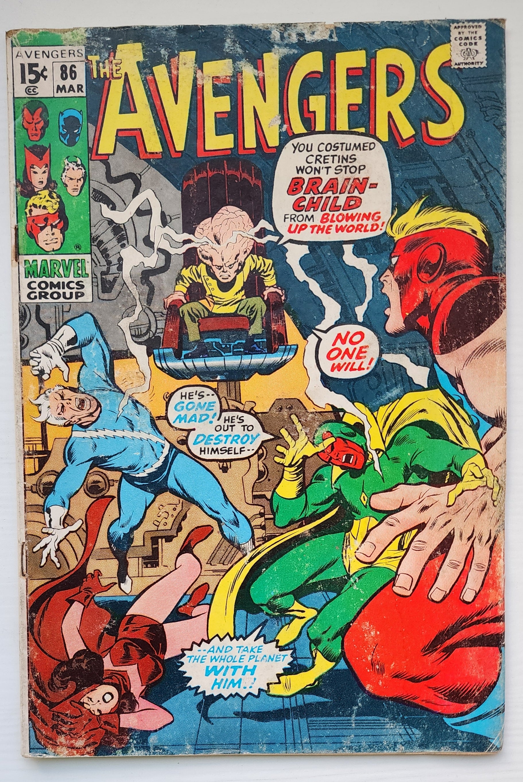 AVENGERS #86 1971 (1ST APP BRAIN-CHILD. 2ND APP SQUADRON SUPREME) Avengers MARVEL COMICS