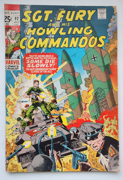 SGT FURY AND HIS HOWLING COMMANDOS #92 1971 Sgt Fury MARVEL COMICS