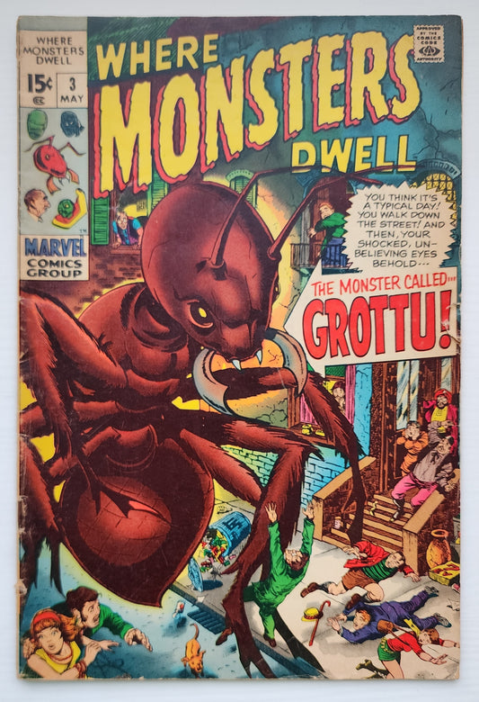 WHERE MONSTERS DWELL #3 1970 MARVEL COMICS