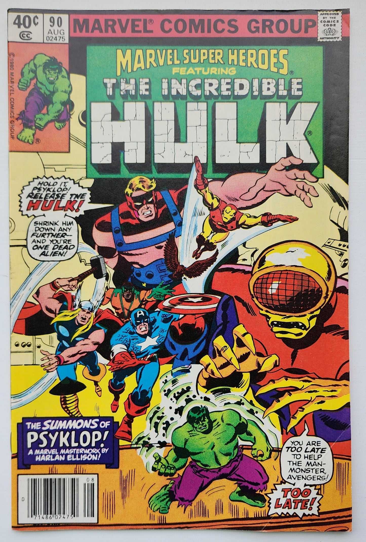 MARVEL SUPER-HEROES #90 FEATURING HULK 1980 NEWSSTAND [I01] Marvel Super-Heroes MARVEL COMICS