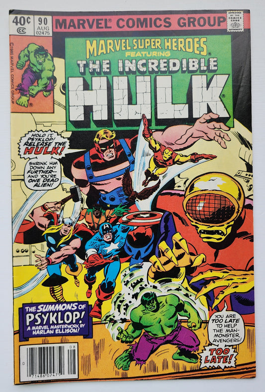 MARVEL SUPER-HEROES #90 FEATURING HULK 1980 NEWSSTAND [I02] Marvel Super-Heroes MARVEL COMICS