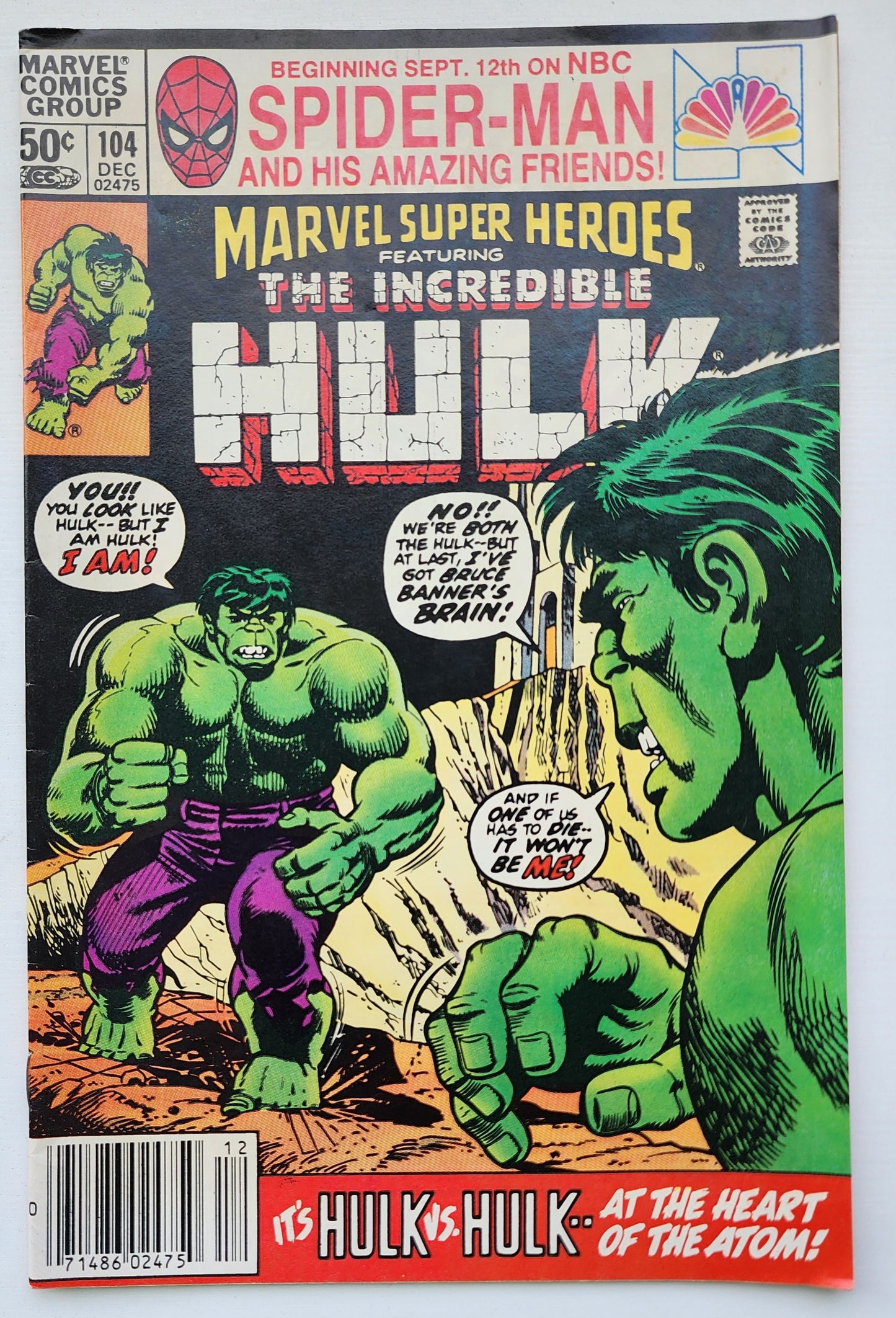 MARVEL SUPER-HEROES #104 FEATURING HULK 1981 NEWSSTAND Marvel Super-Heroes MARVEL COMICS