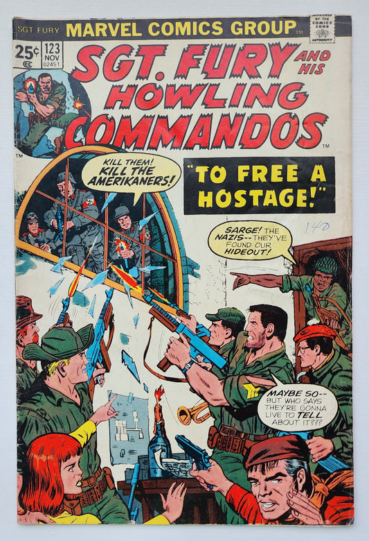 SGT FURY AND HIS HOWLING COMMANDOS #123 1974 Sgt Fury MARVEL COMICS