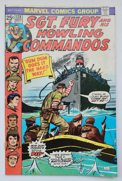 SGT FURY AND HIS HOWLING COMMANDOS #128 1975 Sgt Fury MARVEL COMICS