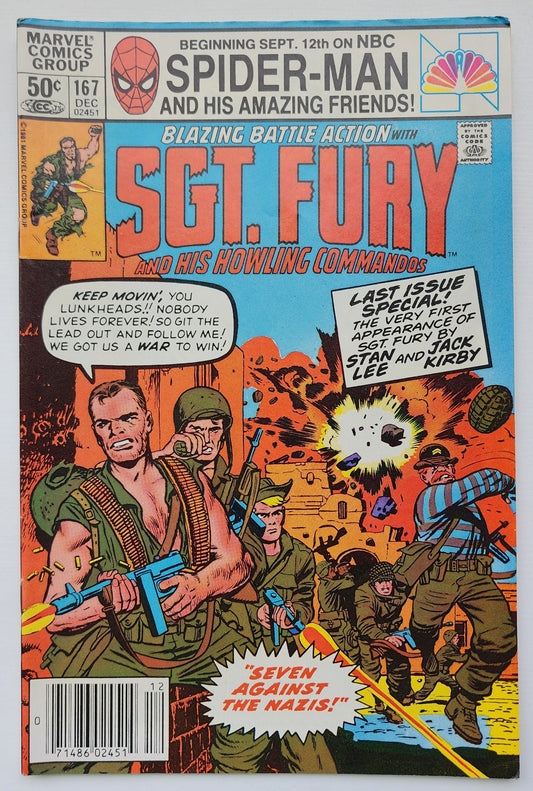 SGT FURY AND HIS HOWLING COMMANDOS #167 1981 NEWSSTAND (FINAL ISSUE) Sgt Fury MARVEL COMICS