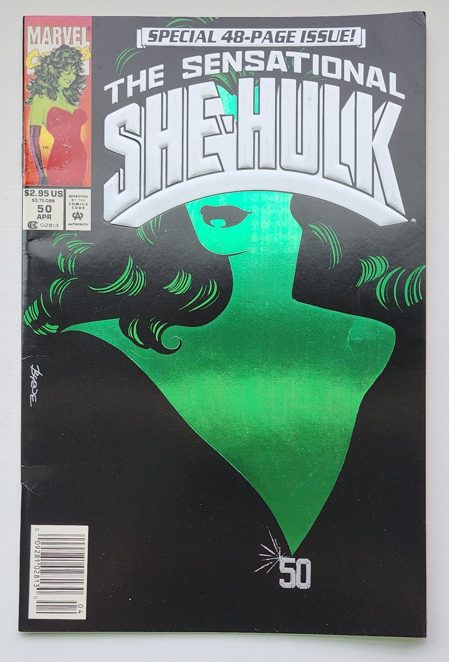 SENSATIONAL SHE-HULK #50 1993 FOIL NEWSSTAND She-Hulk MARVEL COMICS