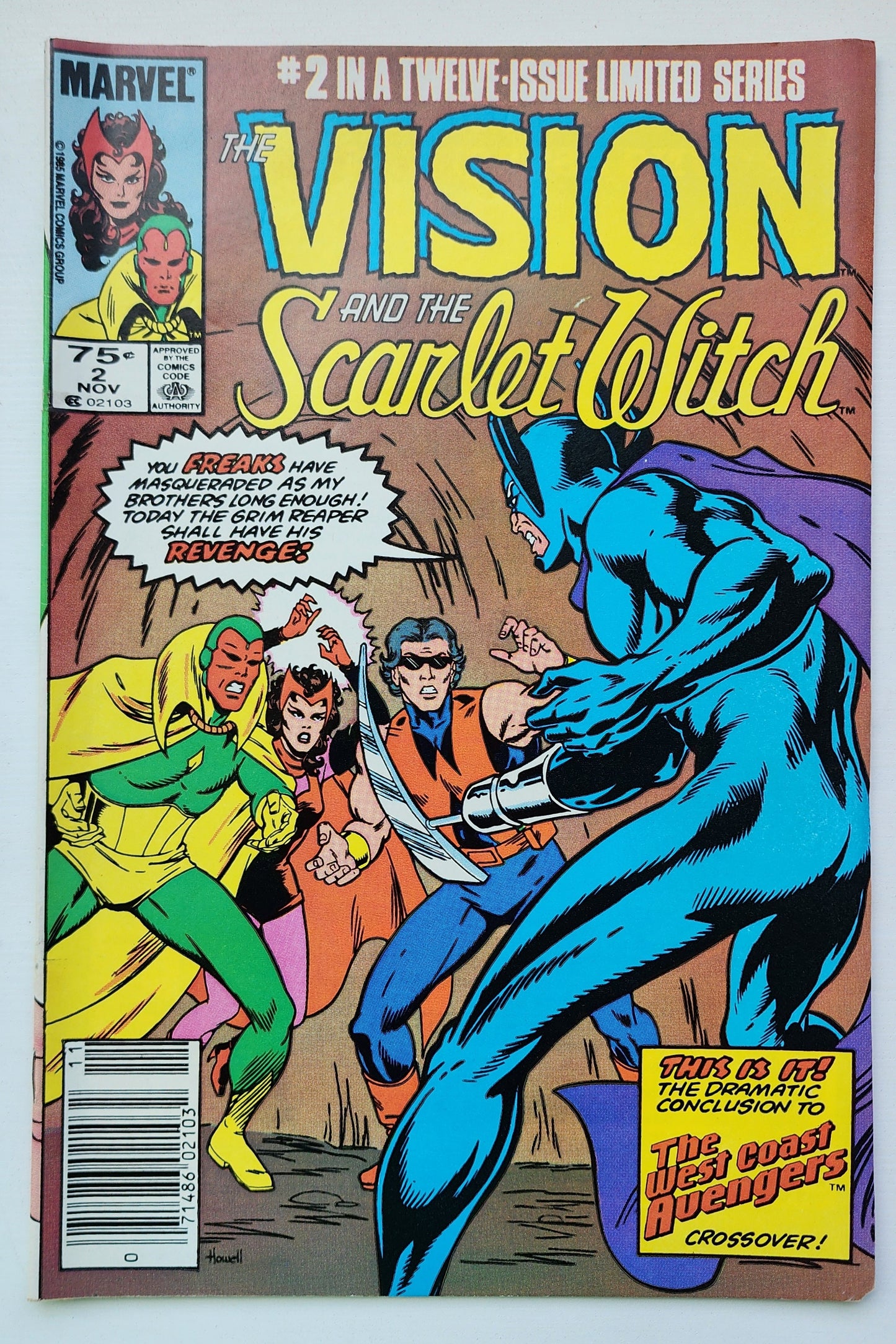 VISION AND SCARLET WITCH #2 1985 NEWSSTAND MARVEL COMICS