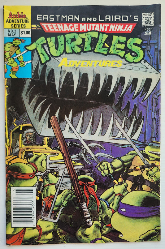 TEENAGE MUTANT NINJA TURTLES TMNT ADVENTURES #2 1989 NEWSSTAND TMNT ARCHIE COMICS