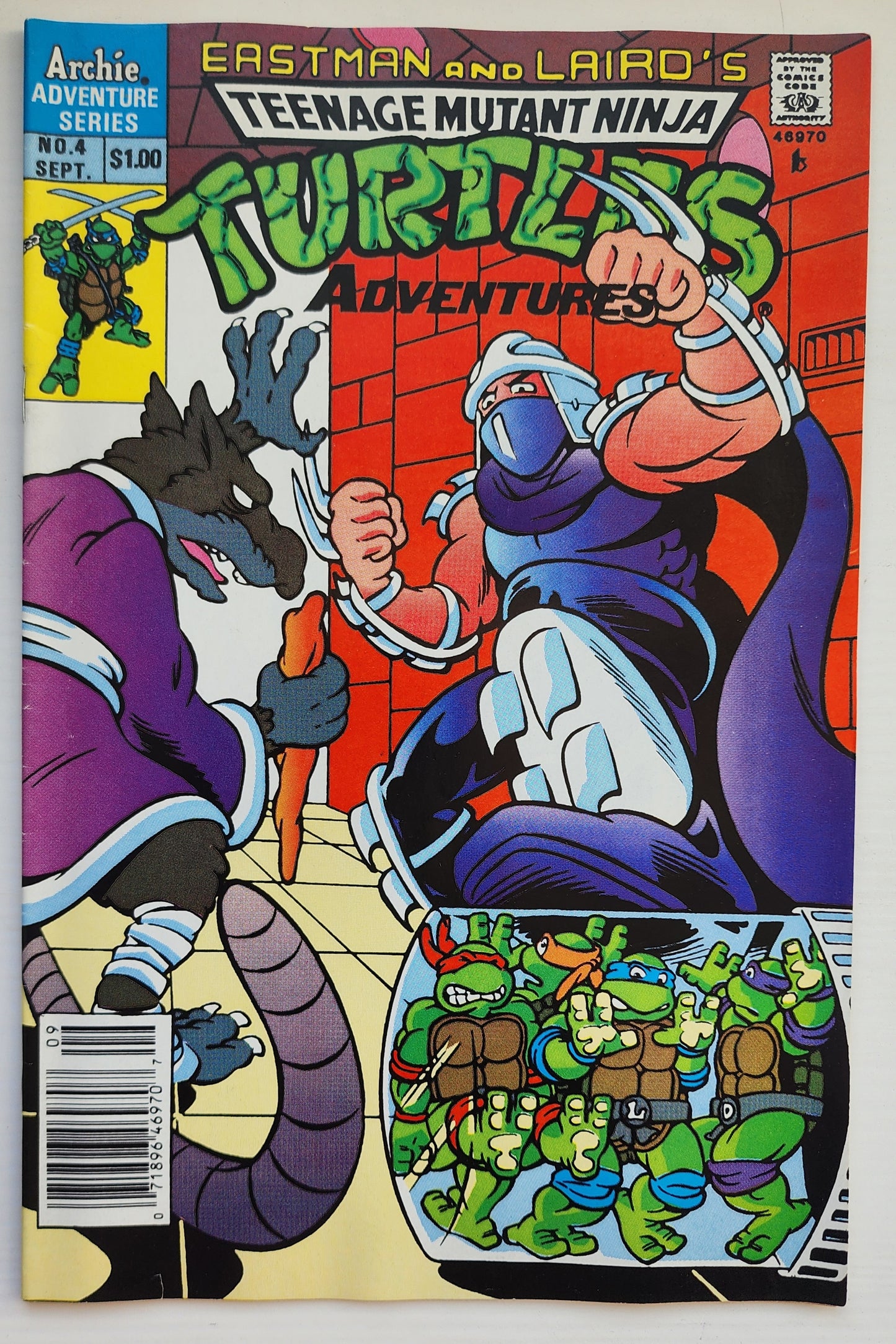 TEENAGE MUTANT NINJA TURTLES TMNT ADVENTURES #4 1989 NEWSSTAND TMNT ARCHIE COMICS