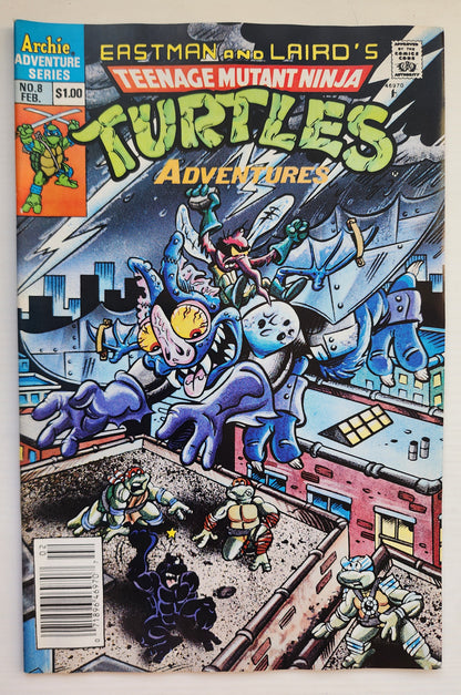 TEENAGE MUTANT NINJA TURTLES TMNT ADVENTURES #8 1990 NEWSSTAND TMNT ARCHIE COMICS