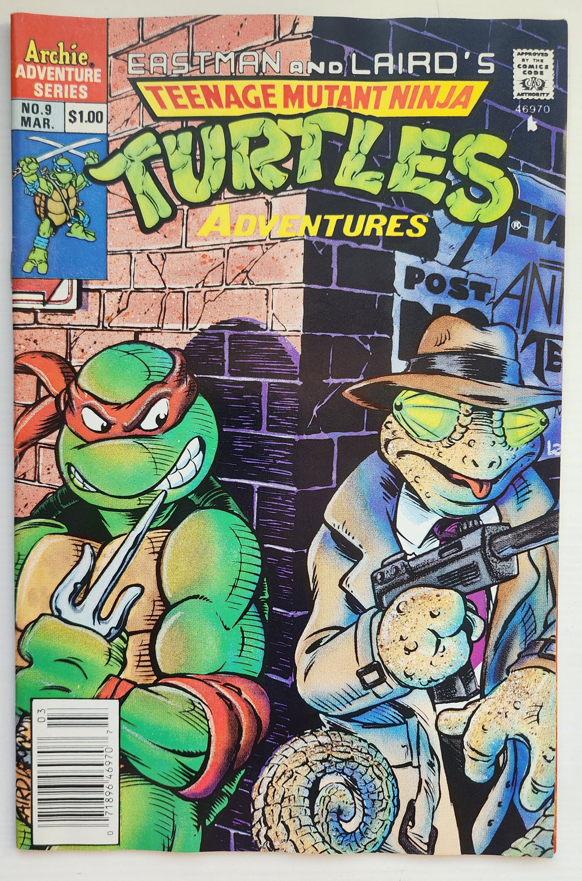 TEENAGE MUTANT NINJA TURTLES TMNT ADVENTURES #9 1990 NEWSSTAND TMNT ARCHIE COMICS