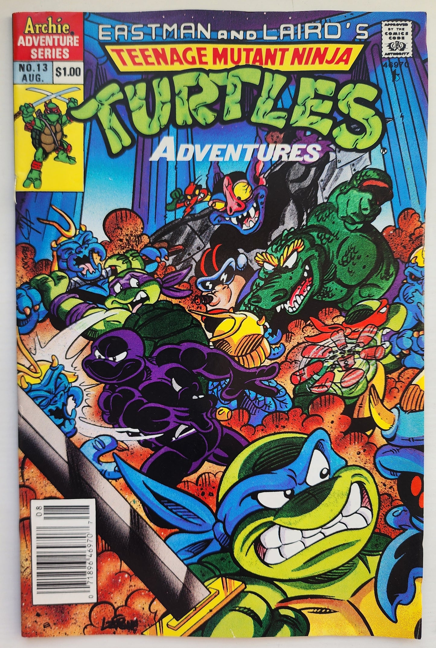 TEENAGE MUTANT NINJA TURTLES TMNT ADVENTURES #13 1990 NEWSSTAND TMNT ARCHIE COMICS