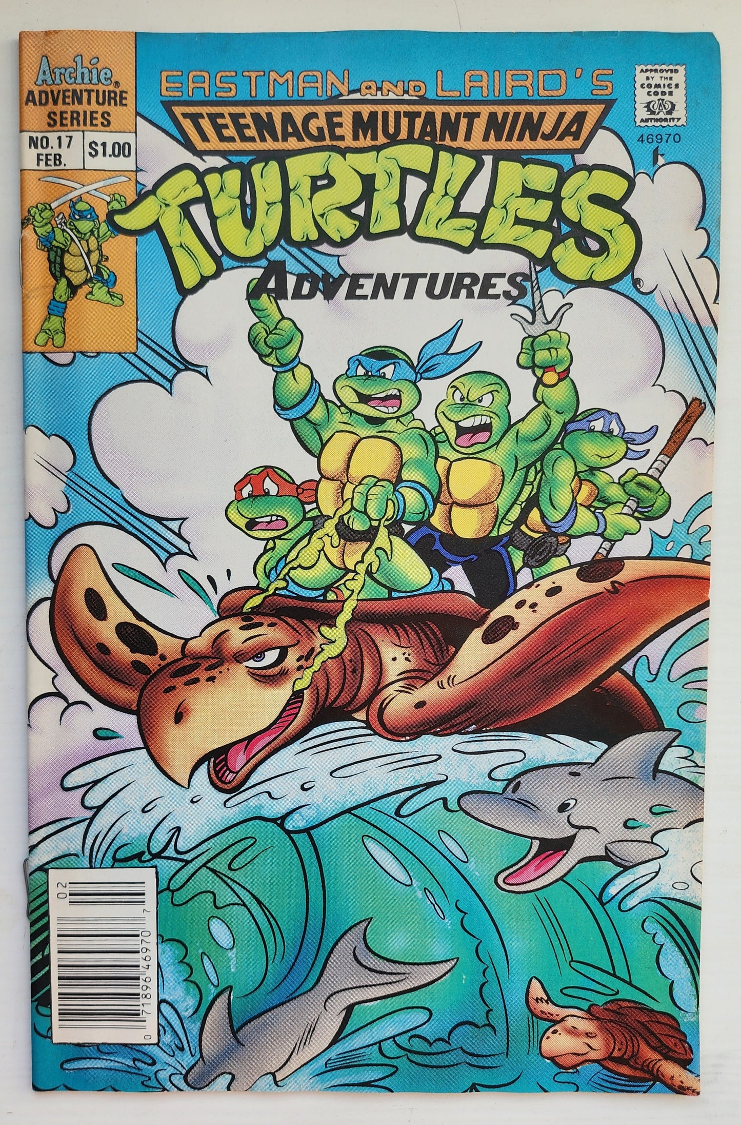 TEENAGE MUTANT NINJA TURTLES TMNT ADVENTURES #17 1991 NEWSSTAND TMNT ARCHIE COMICS