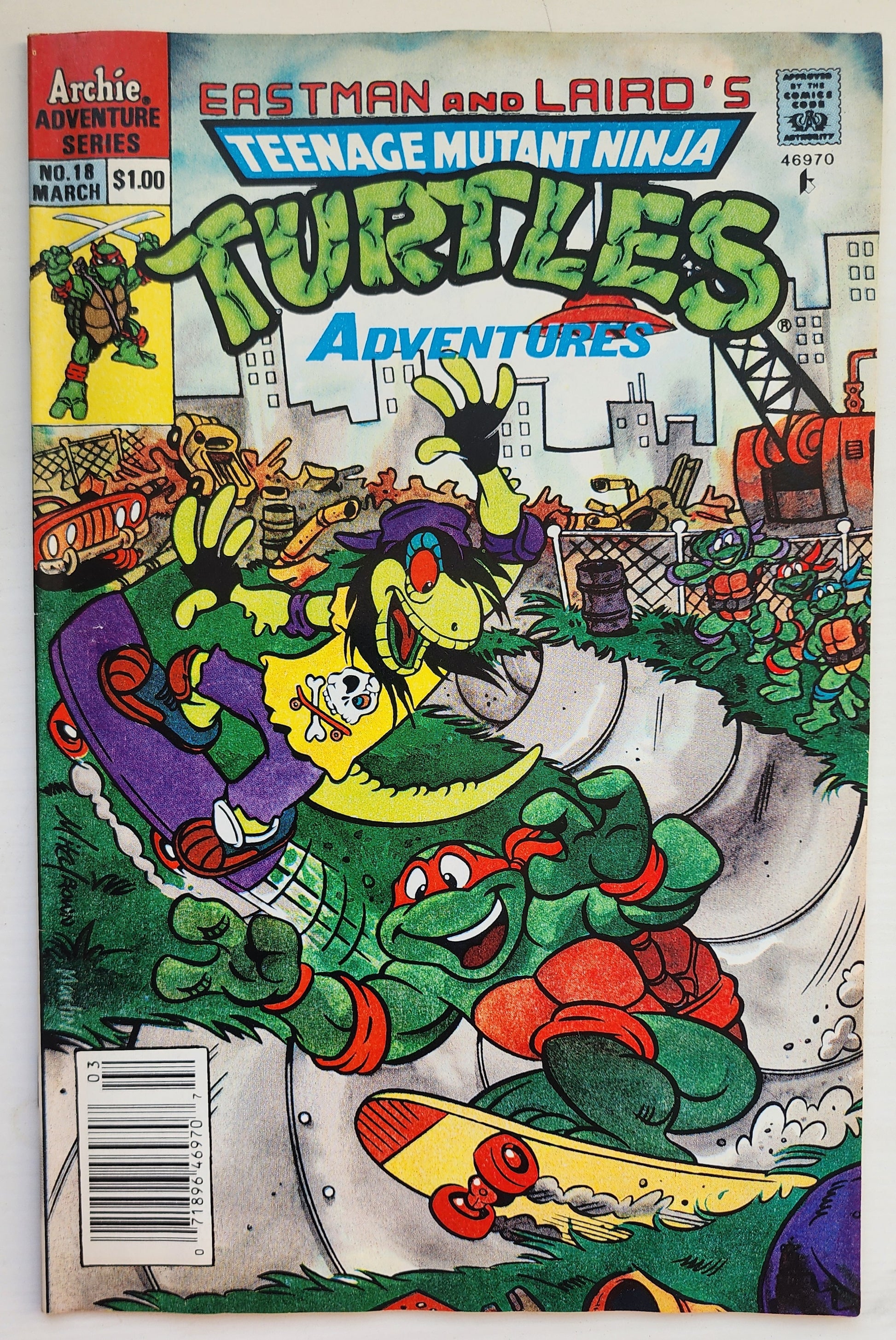 TEENAGE MUTANT NINJA TURTLES TMNT ADVENTURES #18 1991 NEWSSTAND TMNT ARCHIE COMICS